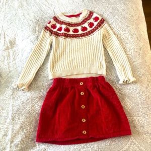 Toddler girl sweater and skirt set